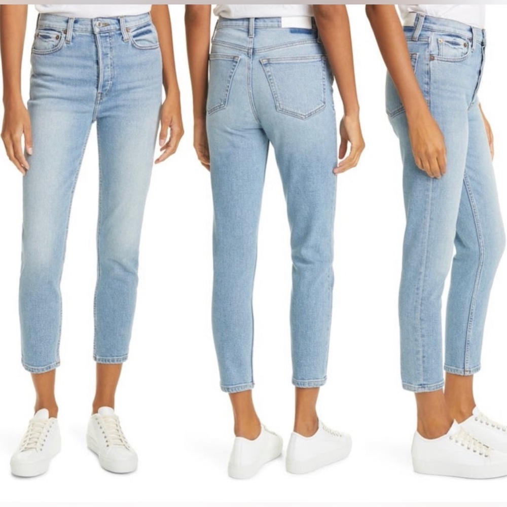 NWT - Re/Done‎ - High Rise Ankle Crop in Hazey Indigo - Size 28